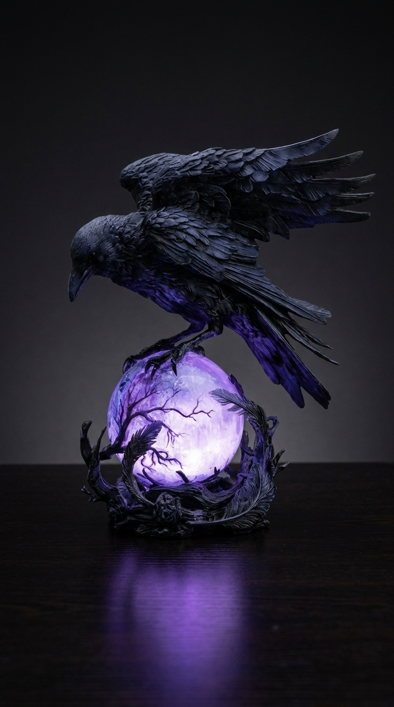 Raven's Moon Crystal Lamp
